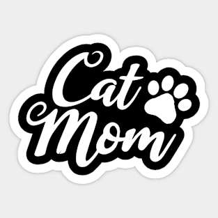 Cat mom pp/white Sticker